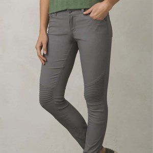 Prana Brenna Moto Skinny Pant — Light Gray "Gravel" — Size 12 EUC